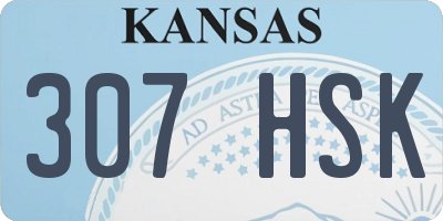 KS license plate 307HSK