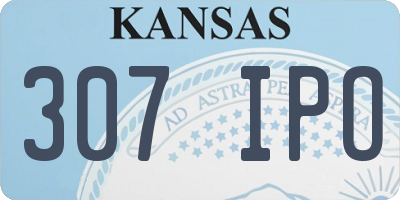 KS license plate 307IPO