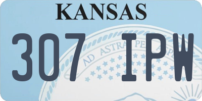 KS license plate 307IPW