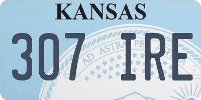 KS license plate 307IRE