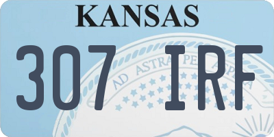 KS license plate 307IRF