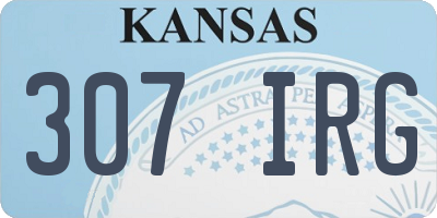 KS license plate 307IRG