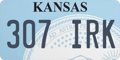 KS license plate 307IRK