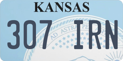 KS license plate 307IRN