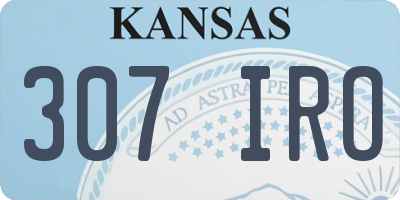 KS license plate 307IRO