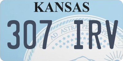 KS license plate 307IRV