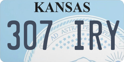 KS license plate 307IRY