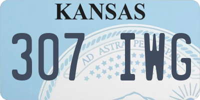 KS license plate 307IWG