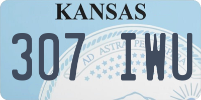 KS license plate 307IWU