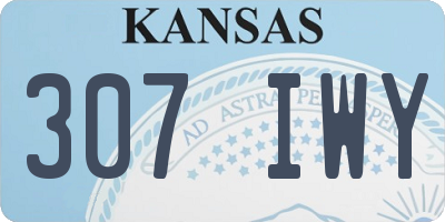 KS license plate 307IWY