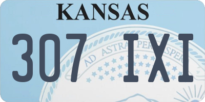 KS license plate 307IXI