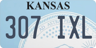 KS license plate 307IXL