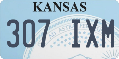KS license plate 307IXM
