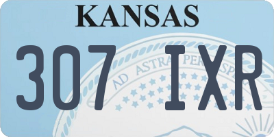 KS license plate 307IXR