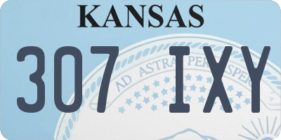 KS license plate 307IXY