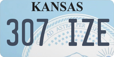 KS license plate 307IZE