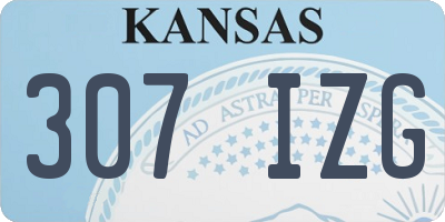 KS license plate 307IZG