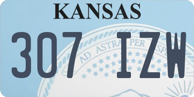 KS license plate 307IZW