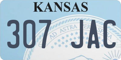 KS license plate 307JAC