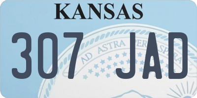 KS license plate 307JAD