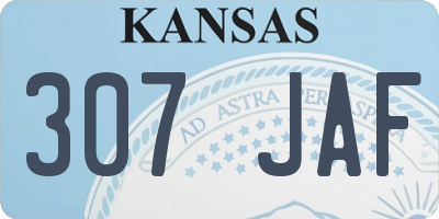 KS license plate 307JAF