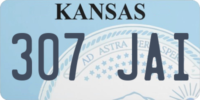 KS license plate 307JAI