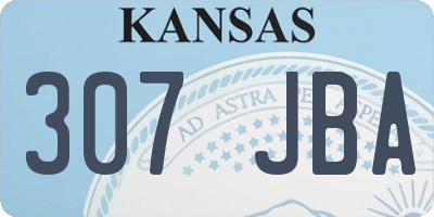 KS license plate 307JBA