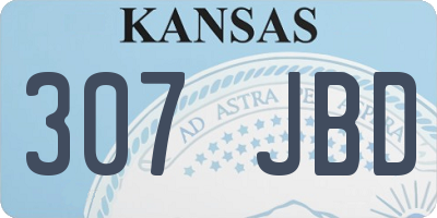 KS license plate 307JBD