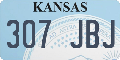 KS license plate 307JBJ