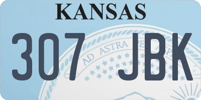 KS license plate 307JBK