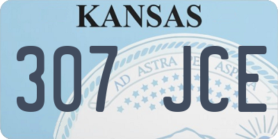 KS license plate 307JCE