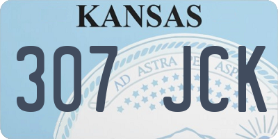 KS license plate 307JCK