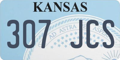 KS license plate 307JCS