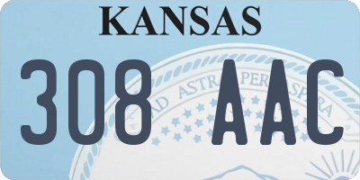 KS license plate 308AAC