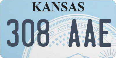 KS license plate 308AAE