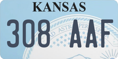 KS license plate 308AAF