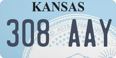 KS license plate 308AAY