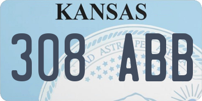 KS license plate 308ABB