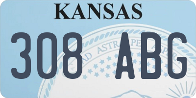 KS license plate 308ABG