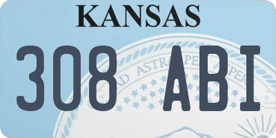 KS license plate 308ABI