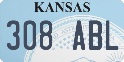KS license plate 308ABL