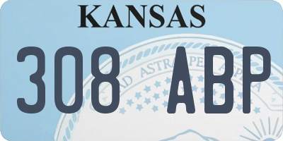 KS license plate 308ABP