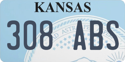 KS license plate 308ABS