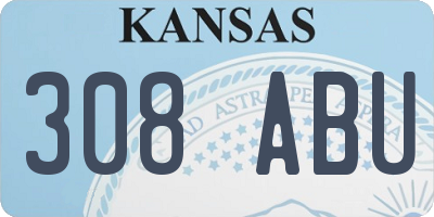 KS license plate 308ABU