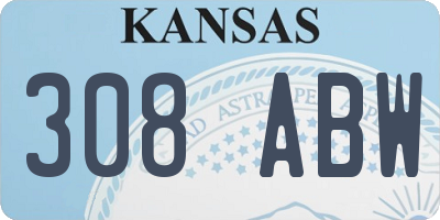 KS license plate 308ABW