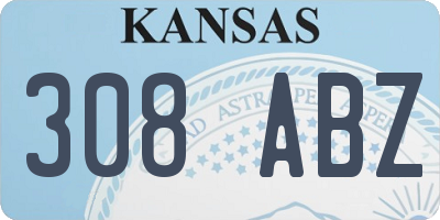 KS license plate 308ABZ