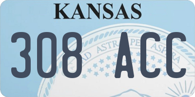 KS license plate 308ACC