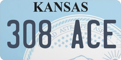 KS license plate 308ACE