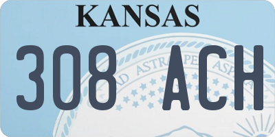 KS license plate 308ACH