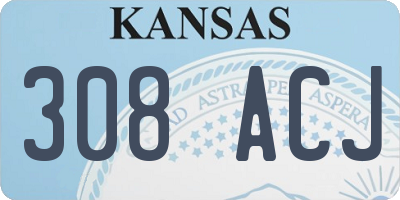 KS license plate 308ACJ